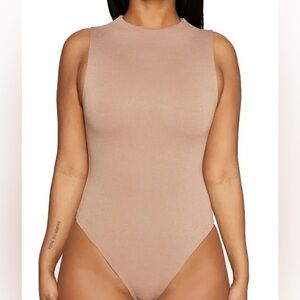 NWOT naked wardrobe beige sleeveless bodysuit small